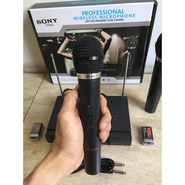 Sony SN- 66 microphone wireles double suara mantap 2 mic genggam suara mantap