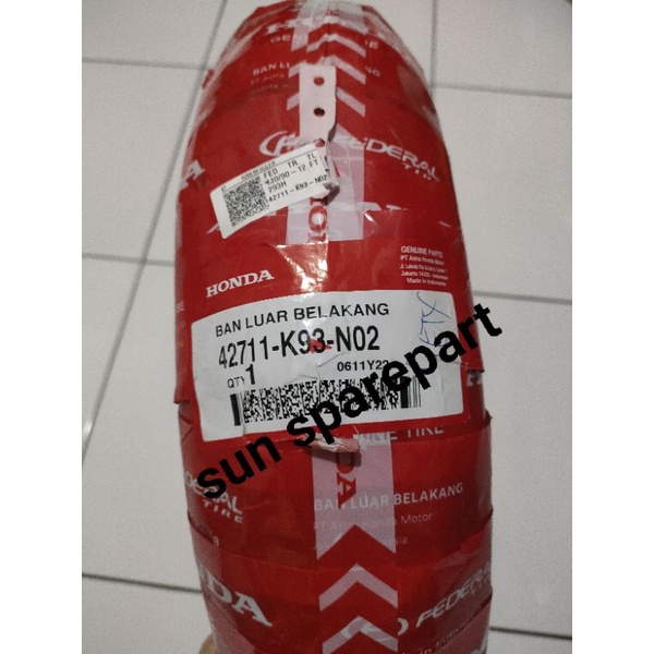 Ban Tubeless 110/90-12 Federal Belakang Scoopy Fi Scoopy new Scoopy stylish 110 90 12 Federal Tubles