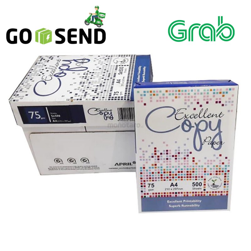 Kertas hvs A4 75 gram / Kertas A4 75 gram / Hvs A4 75 gram / 1 Ream / Excellent Copy Paper