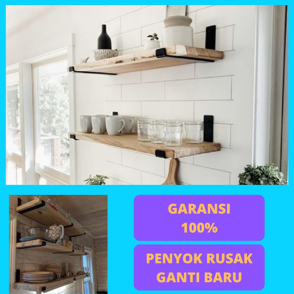 RAK AMBALAN DINDING MINIMALIS 80X15 BUKU SUSUN SERBAGUNA kayu kamar tidur dapur tempel bunga make up
