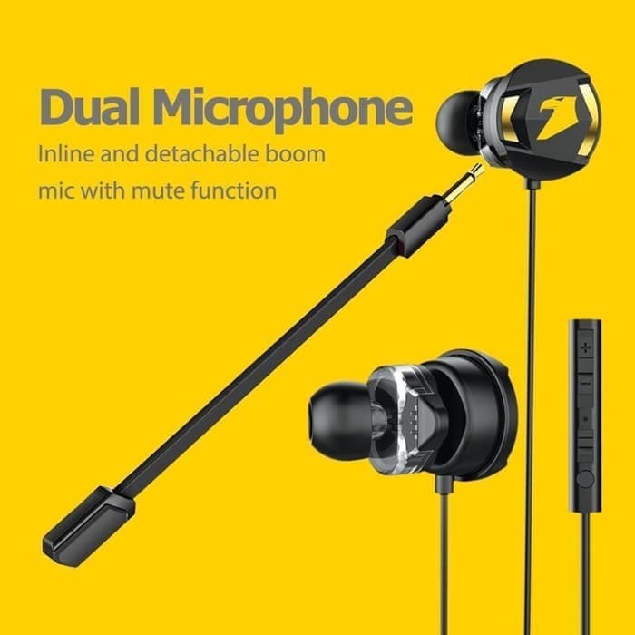 Armaggeddon Headset Mobile Gaming Earphone WASP 5 Dual Mic ULTRA BASS [PUBG/ MLBB/PC]1 Tahun Garansi