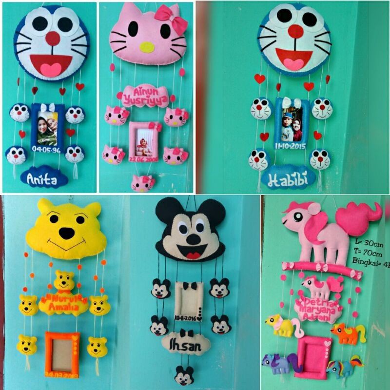  Hiasan  dinding doraemon  hello kitty hiasan  pintu  