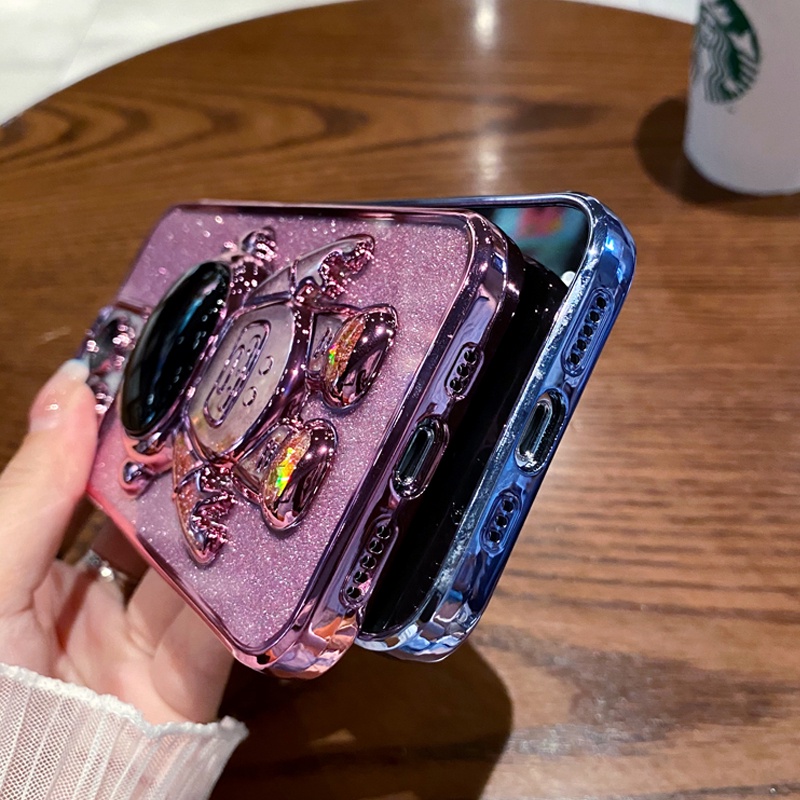 Soft Case TPU Transparan Motif Astronot Untuk iPhone 7 8 Plus 11 13 12 Pro MAX SE 2020 XR X XS MAX