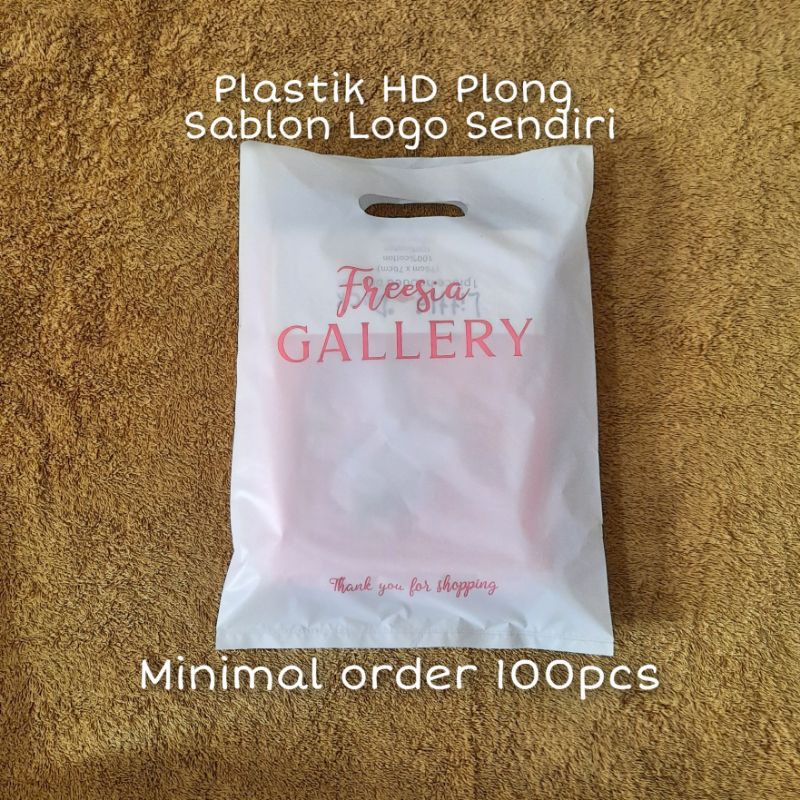 Plastik HD Plong + sablon 1 warna 1 sisi Packaging Untuk Baju Hijab Online shop