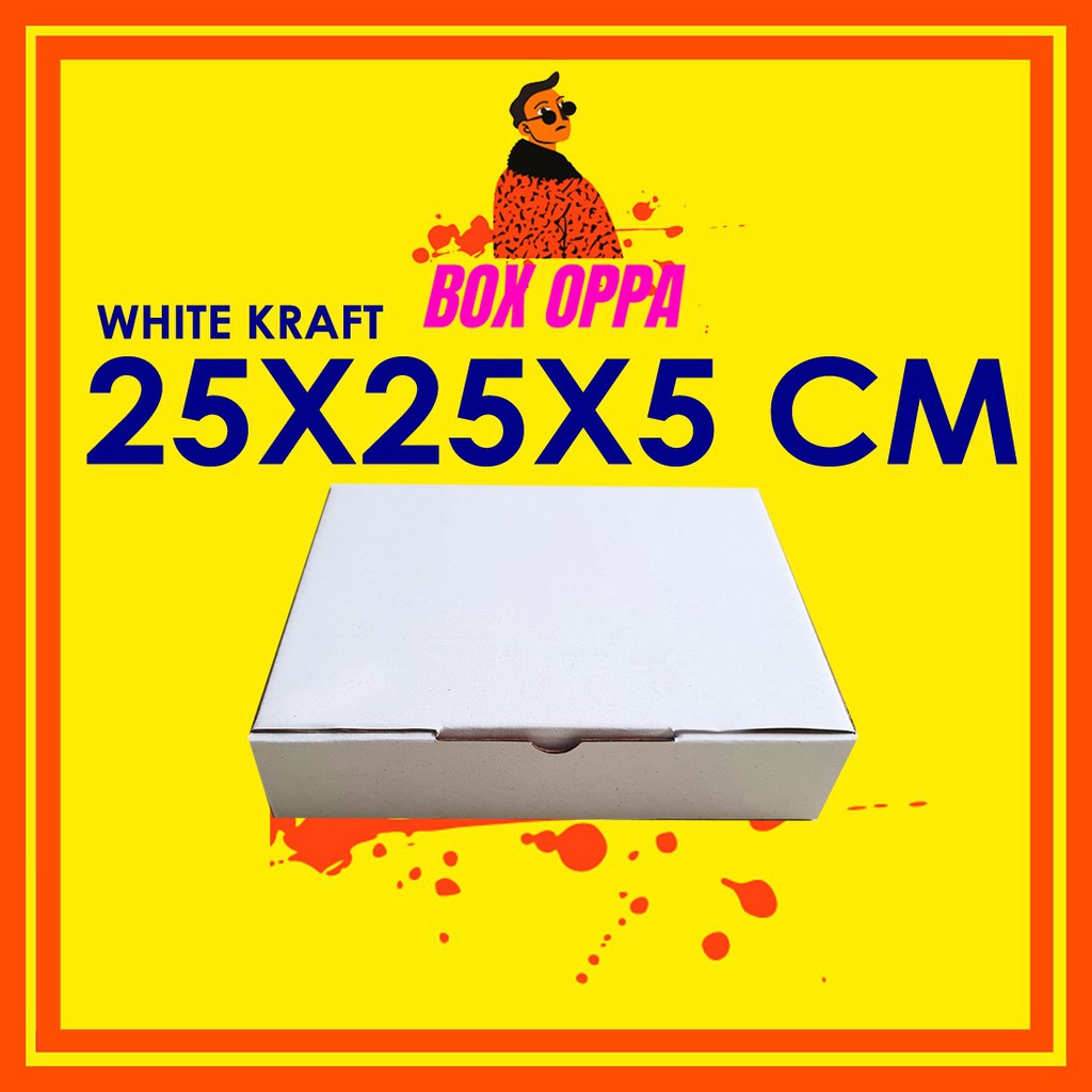 

Kardus PUTIH 25x25x5 cm (ECER) Die Cut dus Box Kotak Packing Aksesoris Baju donut Pizza Hijab Kue