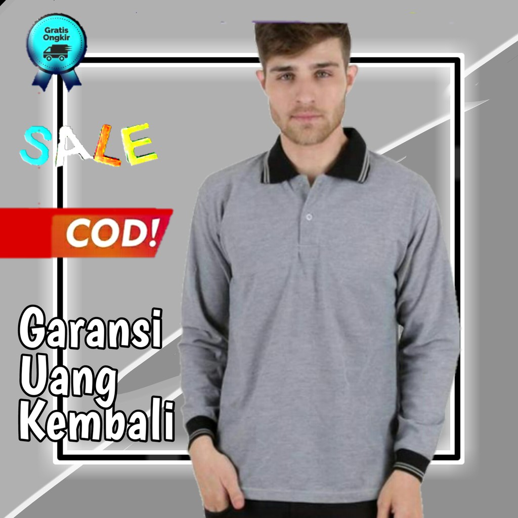 kaos polos lengan panjang kaos polo panjang kaos panjang murah  baju kerah pria baju kaos KE151