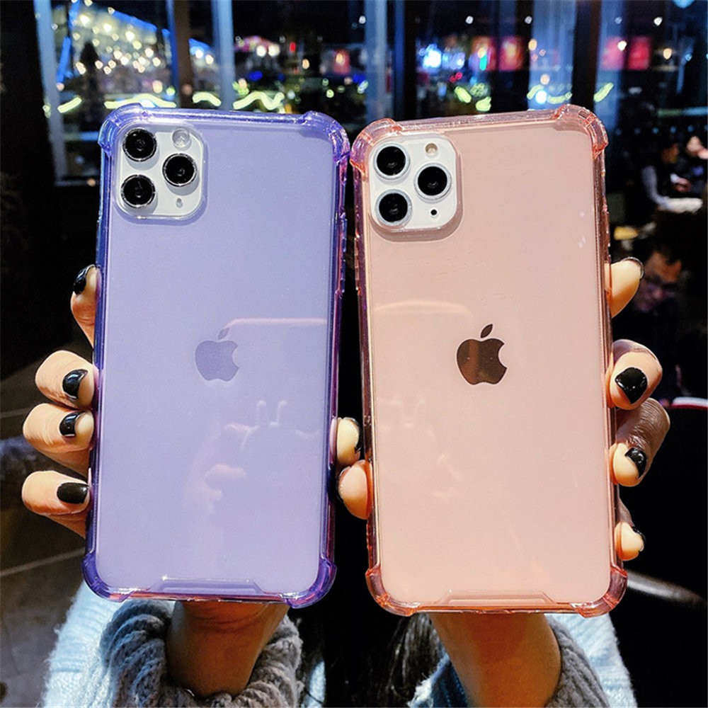 Soft Case Hp Transparan Tahan Goncangan Untuk Iphone 12pro / 12mini Max / X / Xs Se 2020 / 7 / 8 / 6 / 6splus