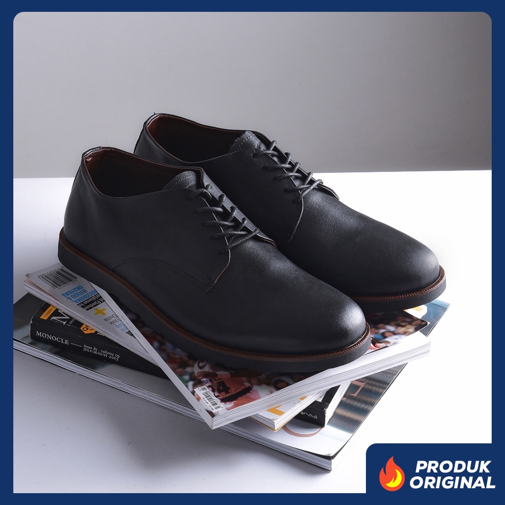 KUTA BLACK ORIGINAL x KENZIOS Sepatu Kulit Sapi Asli Hitam Pria Pantofel Formal Casual Kerja Kantor Dinas Resmi Guru Kantoran Pesta Undangan Wedding Kondangan Nikah Wisuda Kuliah Derby Oxford Genuine Leather Kenzio Footwear Keren Terbaru Kekinian Branded