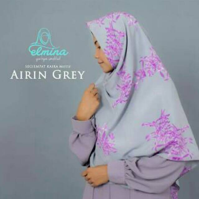 Jilbab motif Airin Grey by Elmina Indonesia