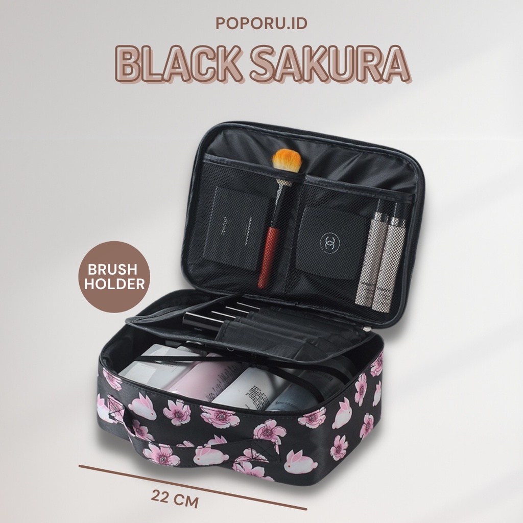 POPORU GALAXY &amp; SAKURA Multifunction Pouch - Tas Makeup Tempat Toiletries