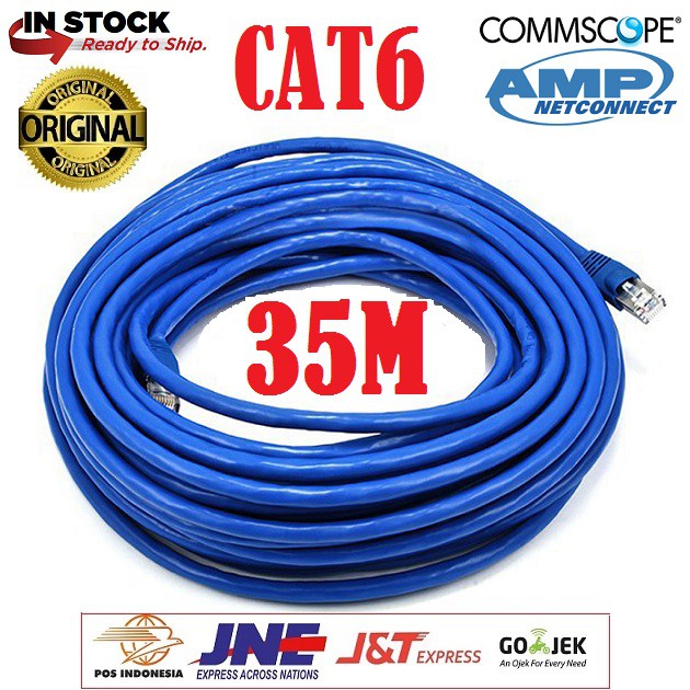 Kabel LAN Cat6 35M UTP AMP Commscope Original Siap Pakai 35 Meter