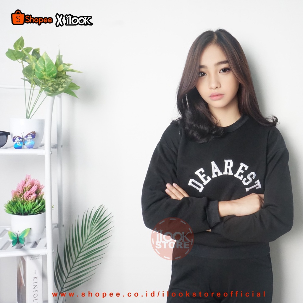 ilook | Sweater Oblong Dearest Crewneck | Sweater Dearest | Sweater Bahan Fleece