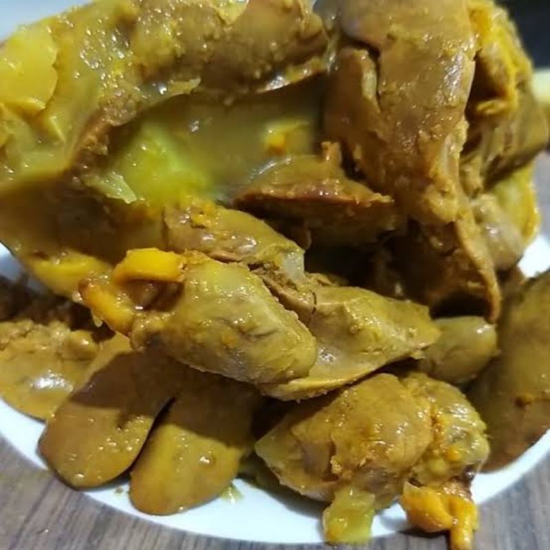 

Hati ayam ungkep bumbu kuning