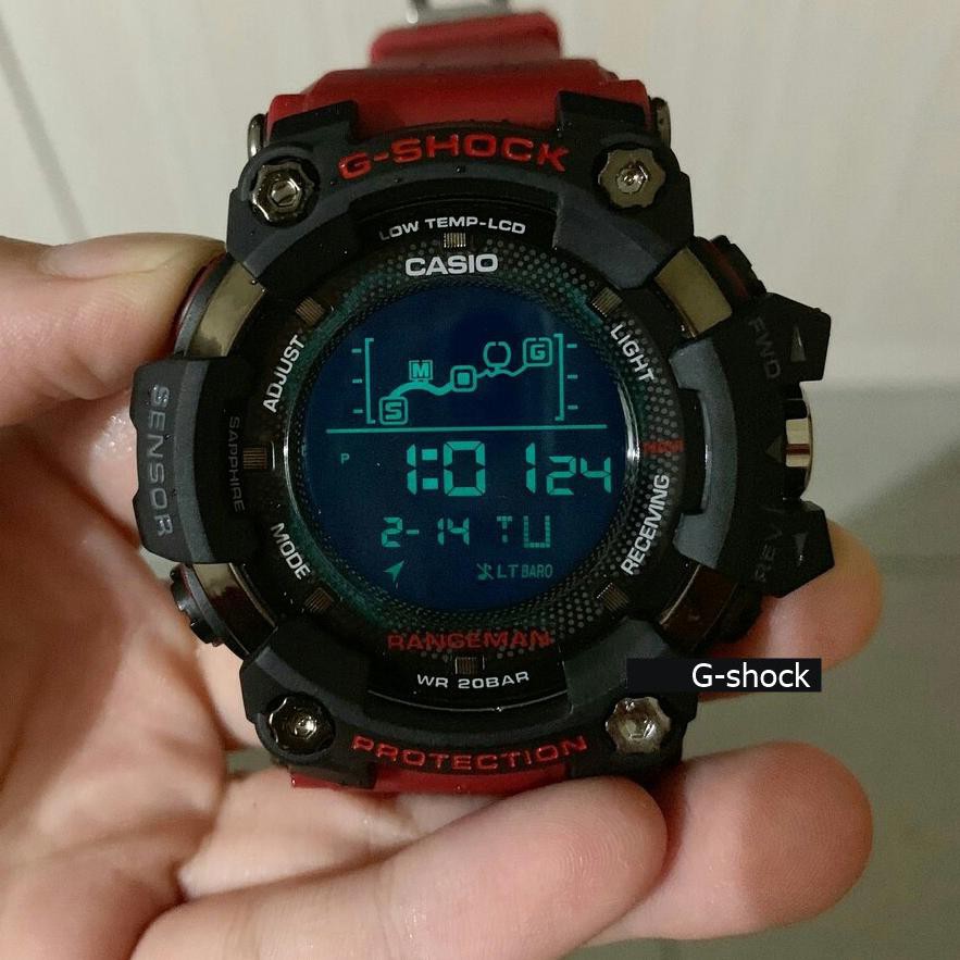 WKS SPORTY STYLE  JAM TANGAN PRIA G-SHOCK CASIO RANGEMAN BULAT TALI MERAH terbaru