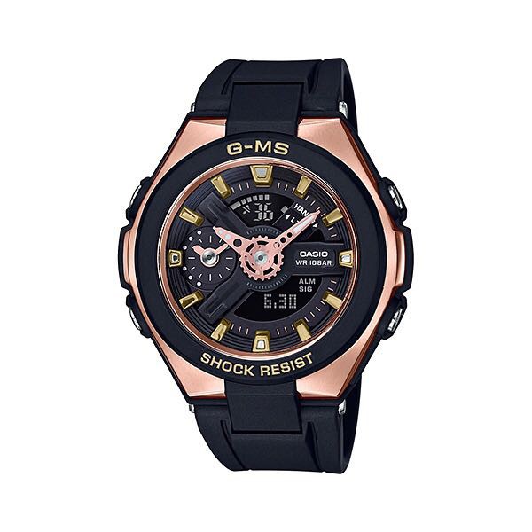 JAM TANGAN WANITA CASIO BABY-G MSG-400G-1A1 ORIGINAL - BABYG MSG400G HITAM ROSEGOLD