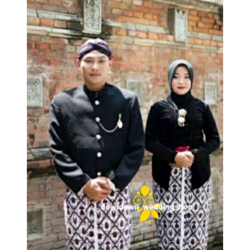 Baju Prewedding (BONUS BENGGOL BESKAP) / Baju Couple Adat Jawa, Motif Sido Mulyo