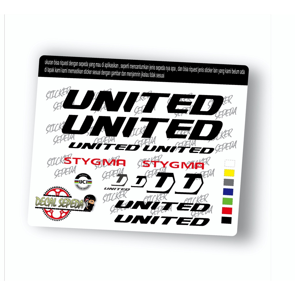 decal sepeda united - sticker sepeda united full cutting