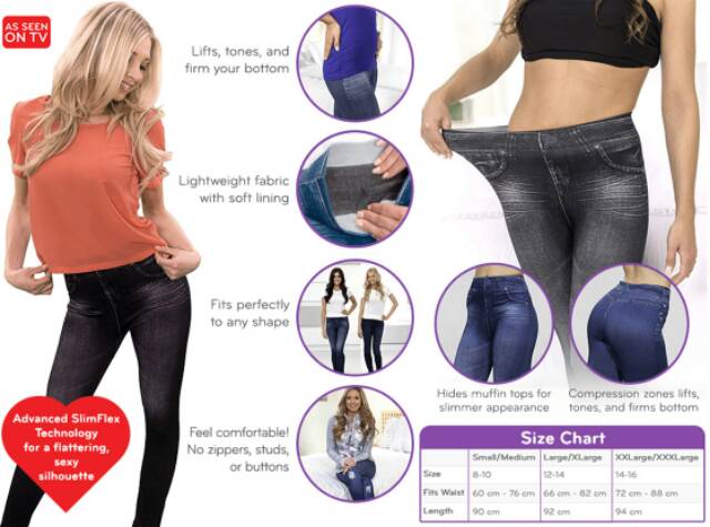 SLIM N FIT CARESSE JEANS SKINNY SEAMLESS BURN FAT - LEGGING JEANS PELANGSING ORIGINAL WITH BOX