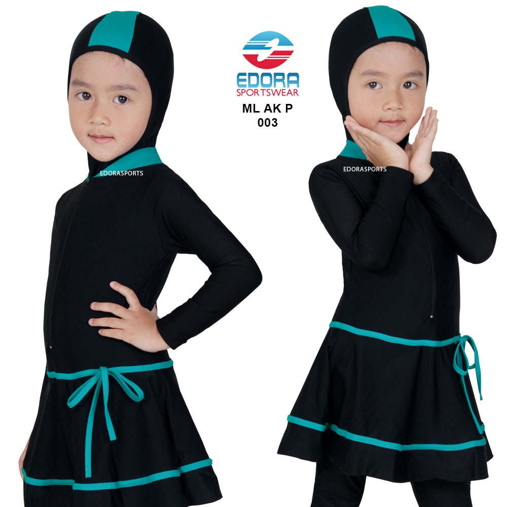 Baju Renang Anak Cewe Muslim Usia TK Muslimah Kids ML AK EDORA