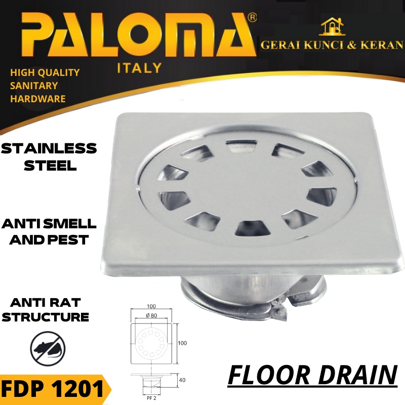 FLOOR DRAIN PALOMA FDP 1201 SARINGAN AIR  GOT  Anti Serangga KECOA BAU TIKUS KAMAR MANDI