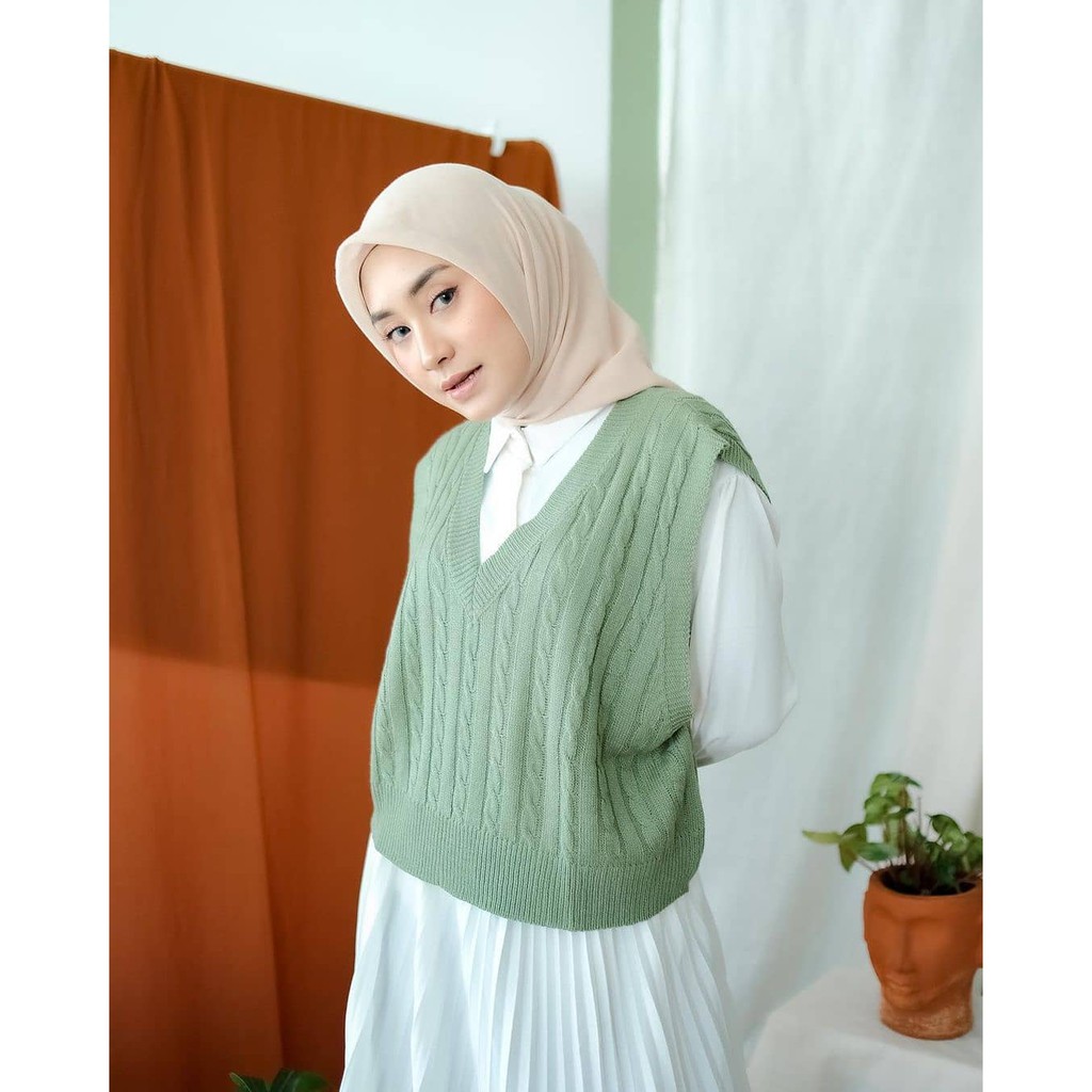 PERMIUM VEST ROMPI CABLE/BAJU WANITA PREMIUM/RAJUT TEBAL 7 GET OUTERWEAR BY GALLERAJ