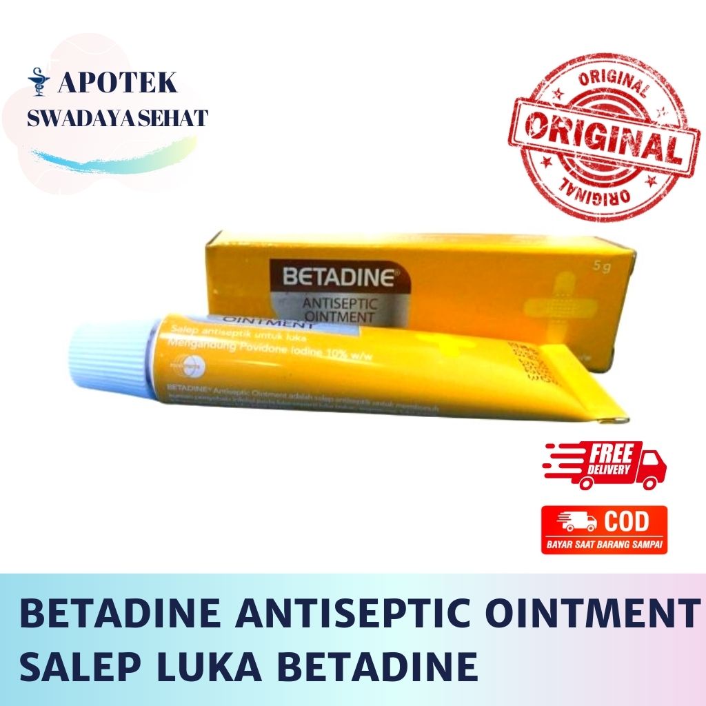 BETADINE Antiseptik Oinment 20 GR - Salep Luka Betadin 10Gr 5 Gr Anti Infeksi Jamur P3K