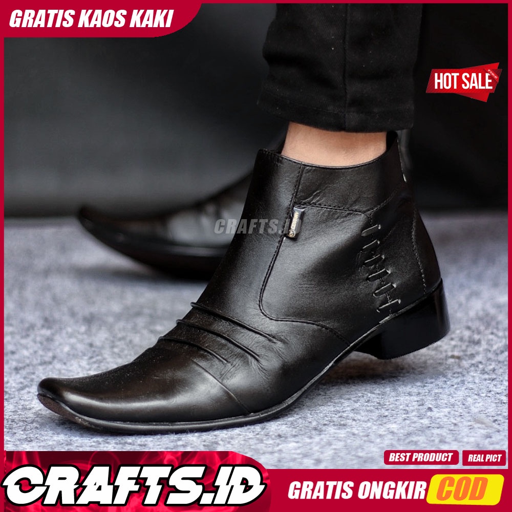 CRAFTS X BADAMI Sepatu Formal Sepatu Pria Casual Pantofel Kulit Asli Kasual Kerja Kantor Cowok Pria