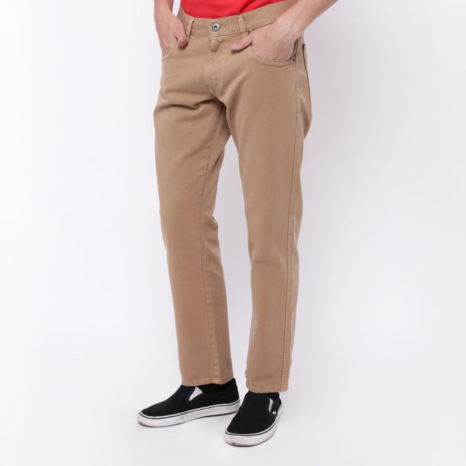New Product Edwin Celana Jeans Reguler Fit Pria Panjang Coklat Muda 506-72-Khaky Free Ongkir