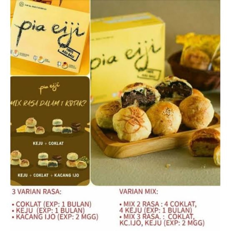 PIA EIJI ASLI BALI - 4 VARIAN RASA - cokelat / keju Pia eji bali