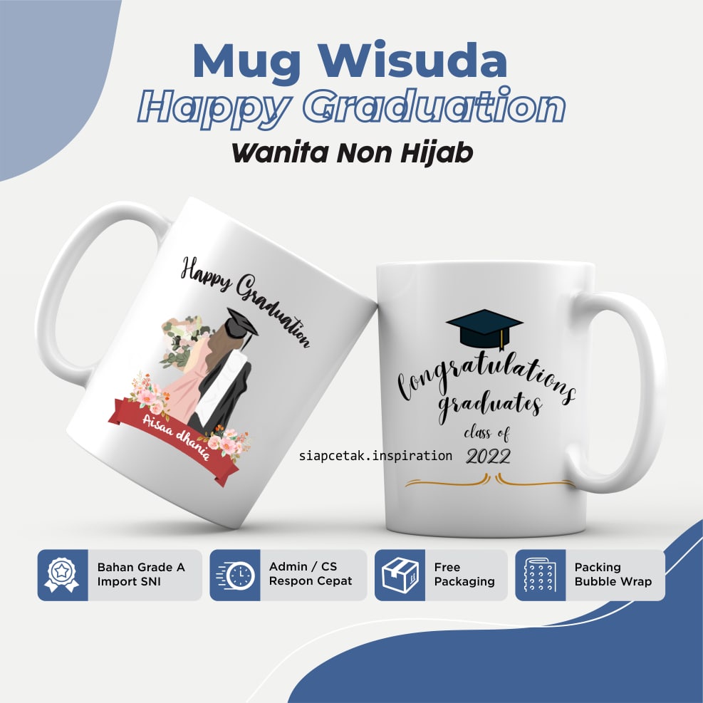 

Mug Wisuda Bunga Custom Nama Hadiah Graduate Unik Murah Graduation Hijab Hampers Gift Perlengkapan Wisuda Uniq Gifts Karakter Wajah Karikatur Frame Bunga Estetik