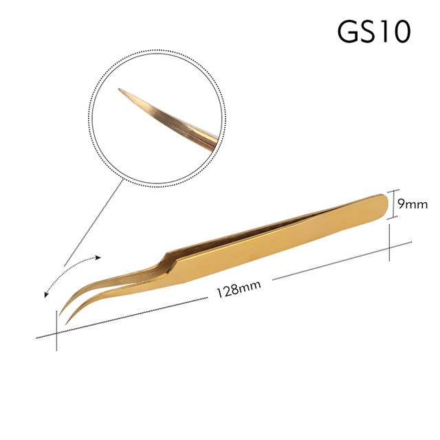 GENIELASH Pinset All Types Of Stainless Steel Straight Curved  Eyelash Extension Tweezers Nail Tools