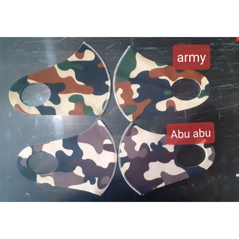 6 pcs Masker Scuba Loreng Dewasa Warna Abu dan Army