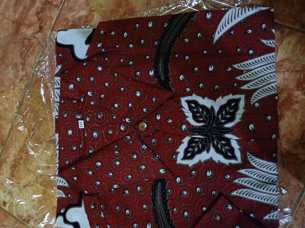 Kemeja Batik Jumbo 4l-5l Lengan Pendek Atasan Baju Hem Pria Bigsize Ukuran Besar Mld