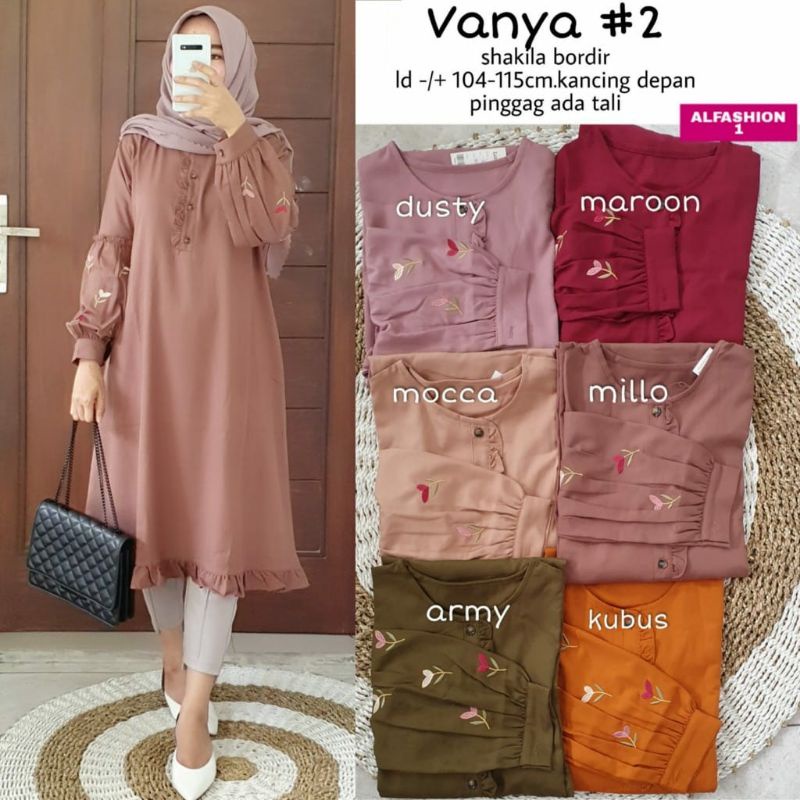 126 ATASAN SHAKILA BORDIR >> VANYA 2 TUNIK BY ALFASHION