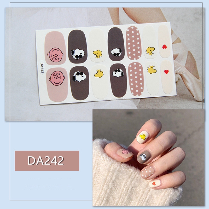 Da241-260 14pcs/lembar Stiker Kuku Palsu 3d Bronzing Untuk Nail Art Diy