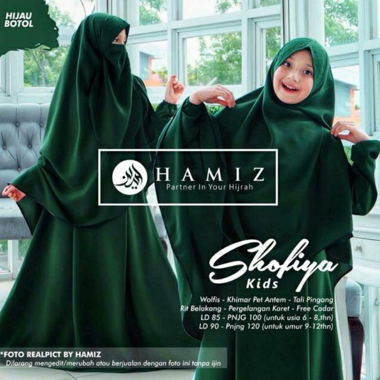 8LT SHOFIYA KIDS // GAMIS SYARI ANAK // SET HIJAB&CADAR // USIA 9/13TAHUN➣® (Serba Murah)Harga Disko