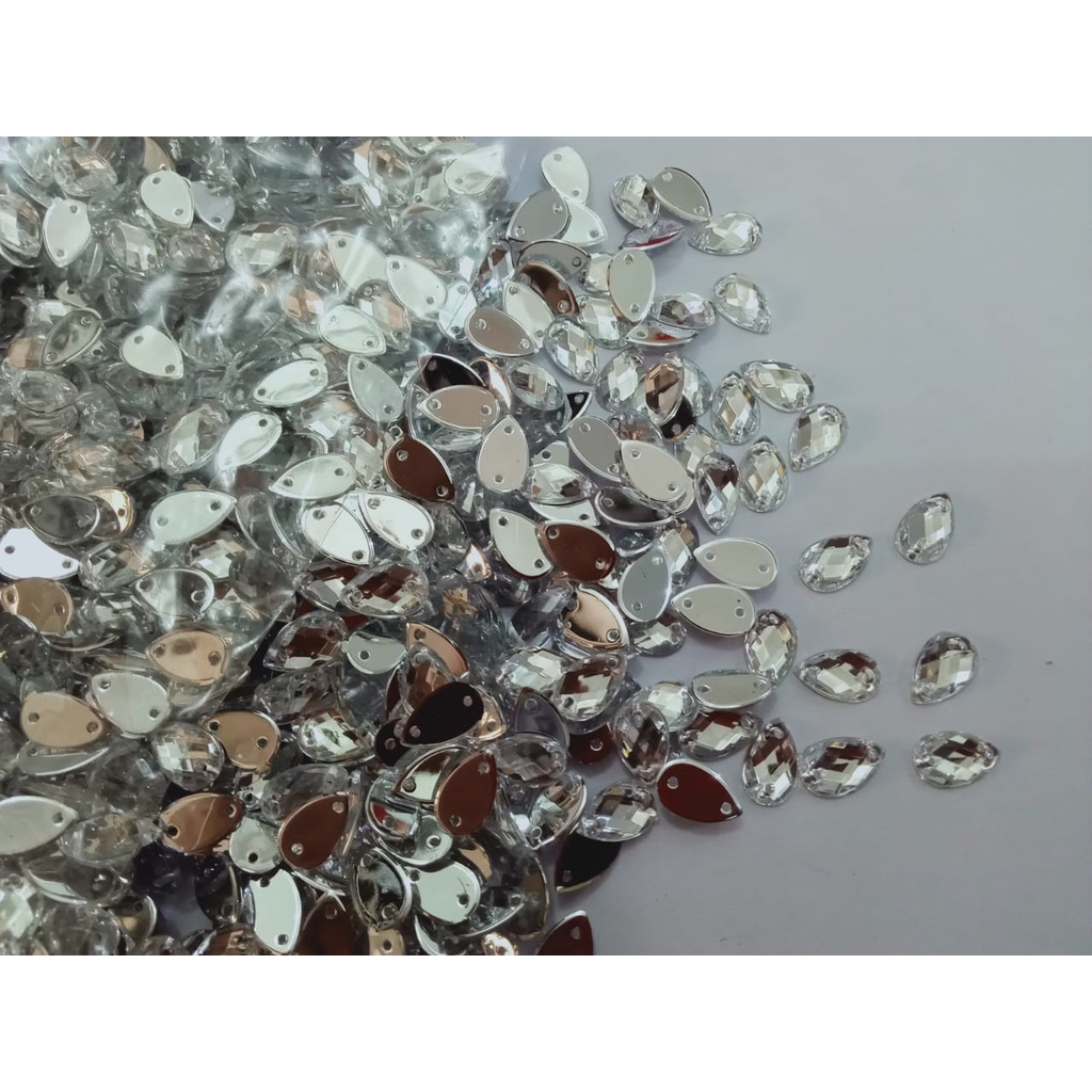 DIAMOND/PERMATA KACA AKRILIK BENTUK TETES ECER *E21 4*