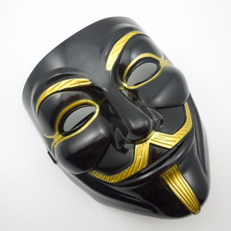 Topeng V For Vendeta Hitam /Vendetta Mask Black Halloween Cosplay