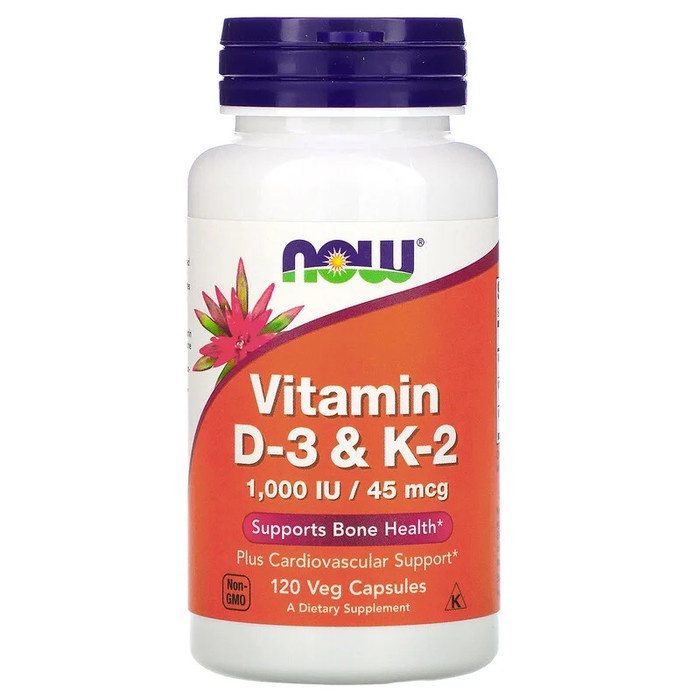 now foods vitamin d3   k2 45 mcg 1000 iu 120 veg caps  vit berkualitas sistem kekebalan tubuh supple