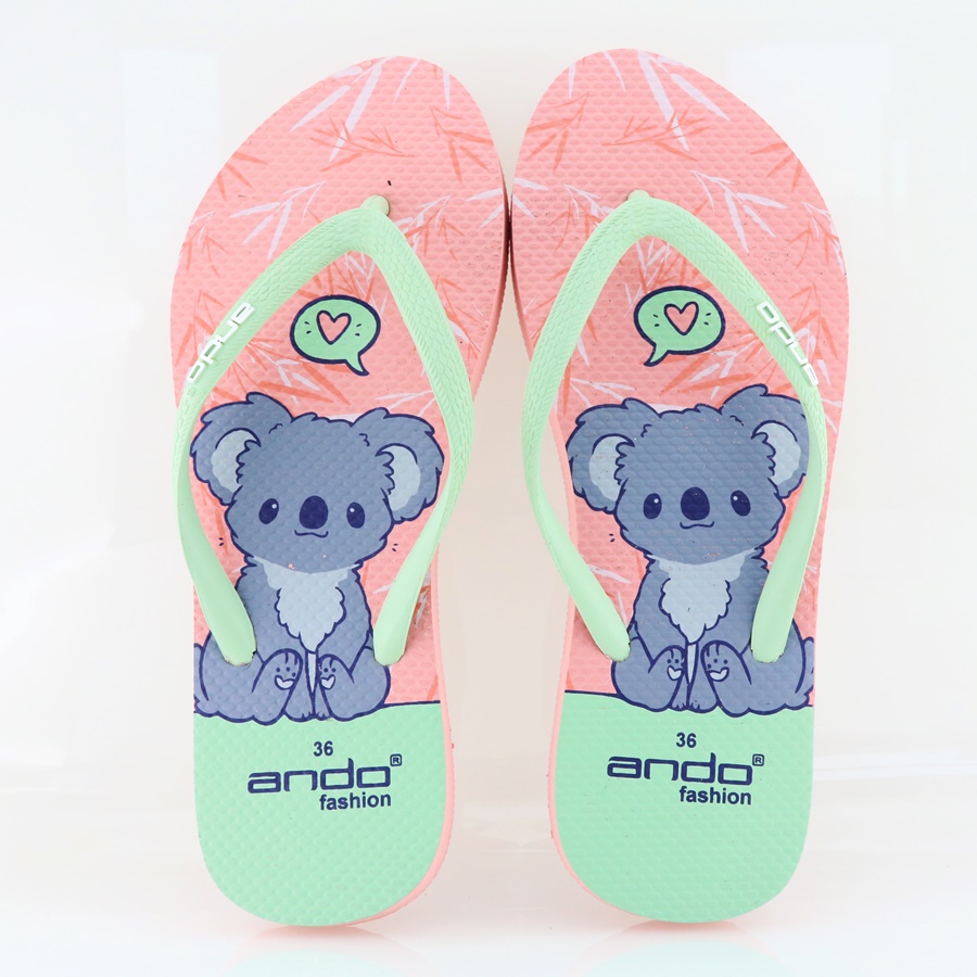 NEW Ando Fluffy Peach - Sandal Jepit Wanita Terbaru 2022 Ando Surabaya