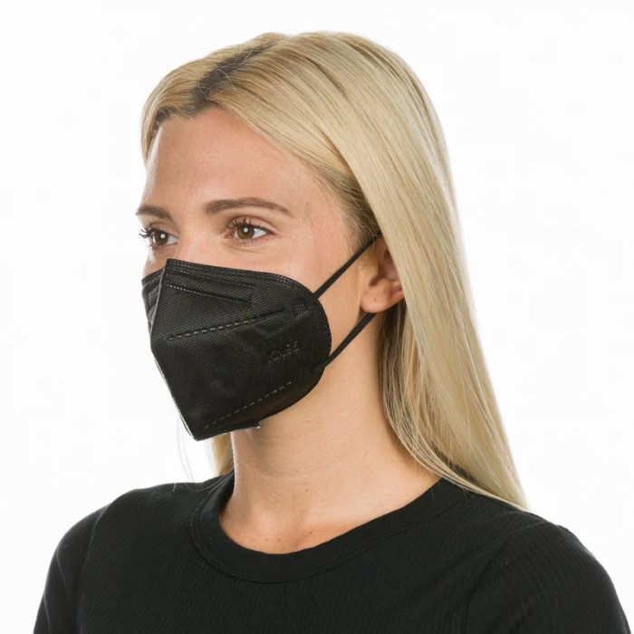 Masker Kn95 Kn 95 Black Hitam Premium 5Ply 5 ply Earloop Keholl 20 pcs