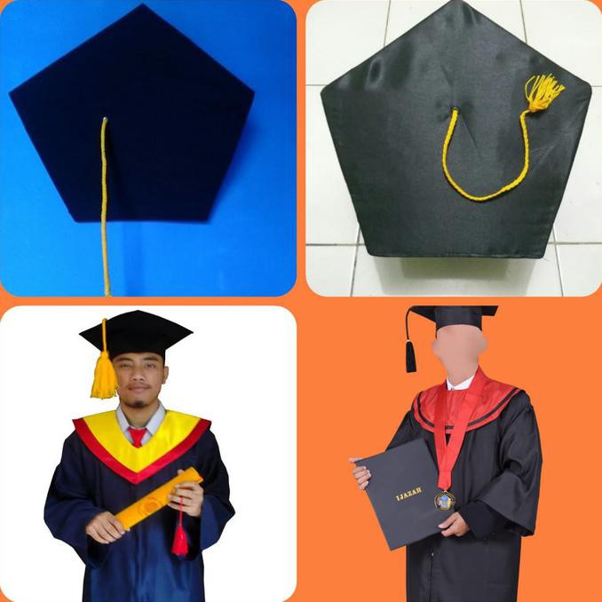 TOPI TOGA DAN TOPI WISUDA ANAK DEWASA - TALI HITAM