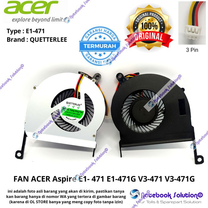 Kipas Cooling Fan Processor Laptop Acer Aspire E1-431, E1-431G, E1-421