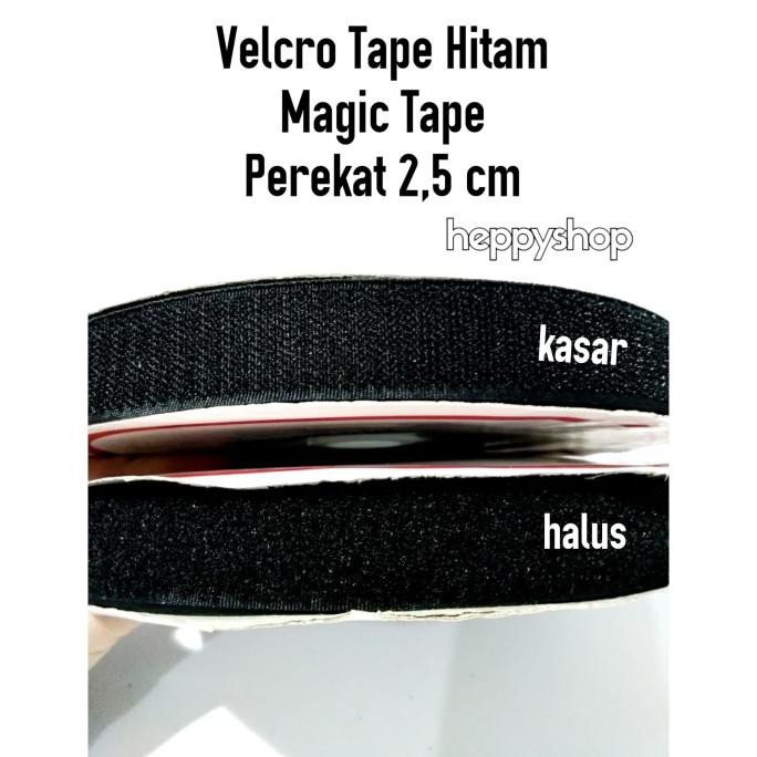 

Niakbahan- Velcro Tape Hitam (Per Meter), Magic Tape, Perekat 2,5 Cm -Aslii.