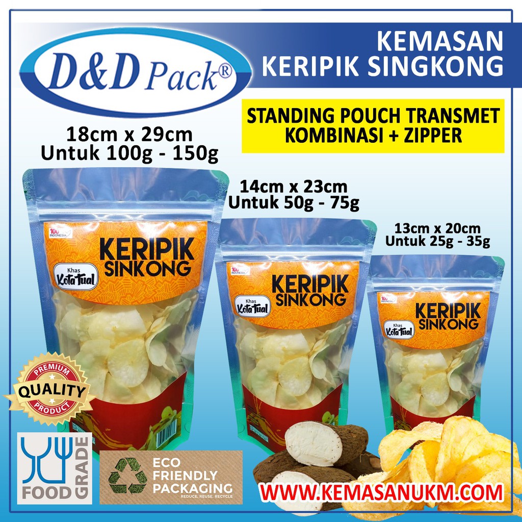 Jual Kemasan Keripik Singkong Standing Pouch Transmet Kombinasi 