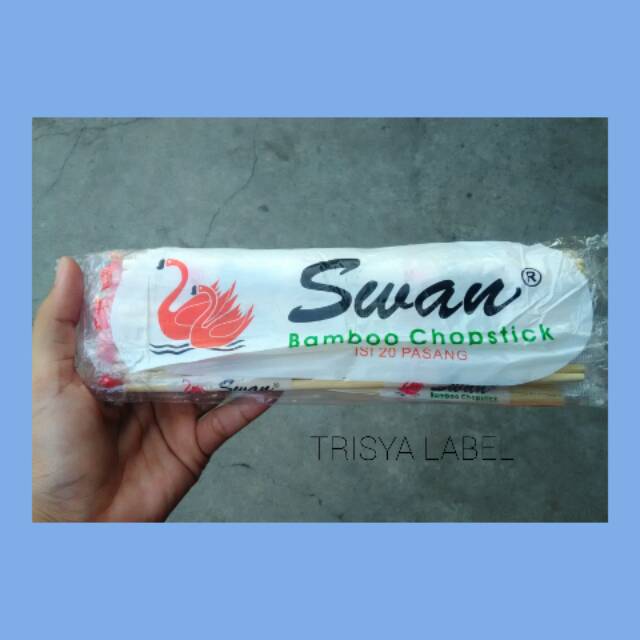 

20 pasang Sumpit Bambu Swan | TRISYALABEL
