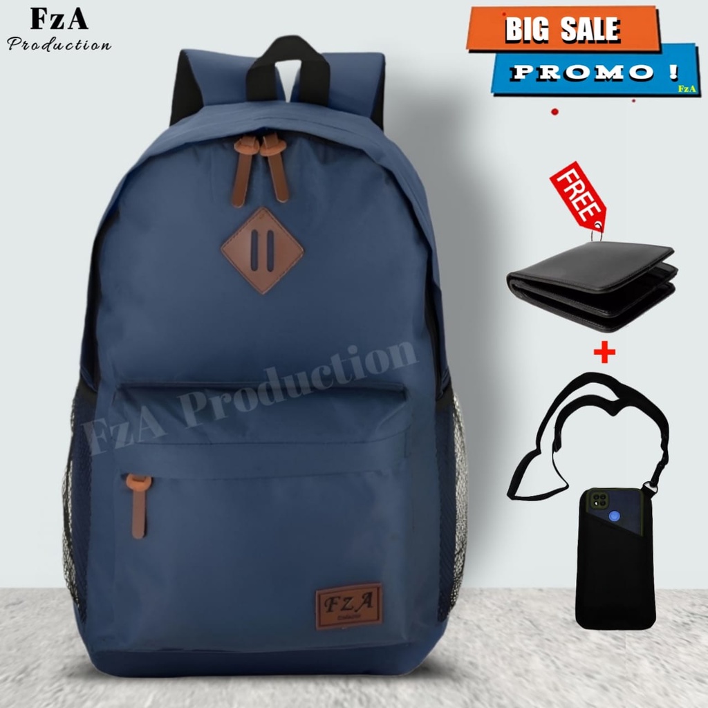 Tas Ransel Gendong Laptop Distro Sekolah Kuliah Pria Wanita Murah Original GRATIS Dompet Sakko HP