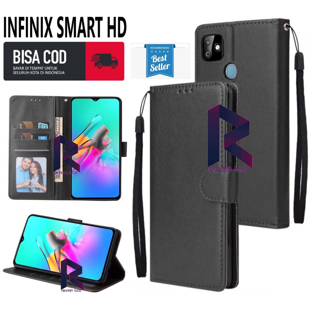 CASE INFINIX SMART HD FLIP WALLET LEATHER KULIT PREMIUM FLIP COVER SARUNG BUKA TUTUP FLIP CASE INFINIX SMART 5