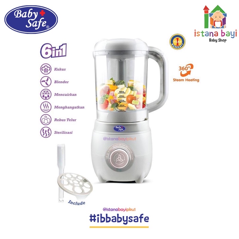 Baby Safe 6in 1 Baby Food Maker LB012 - Blender Mpasi bayi