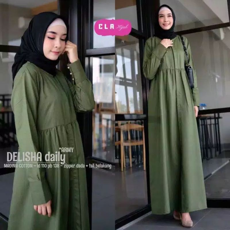 Gamis syar'i asdf super jumbo muslim murah dress muslim modern L XL XXL 3XL 4Xl gamis polos Dress jumbo BIG size Dress Busana Muslimah Delisha